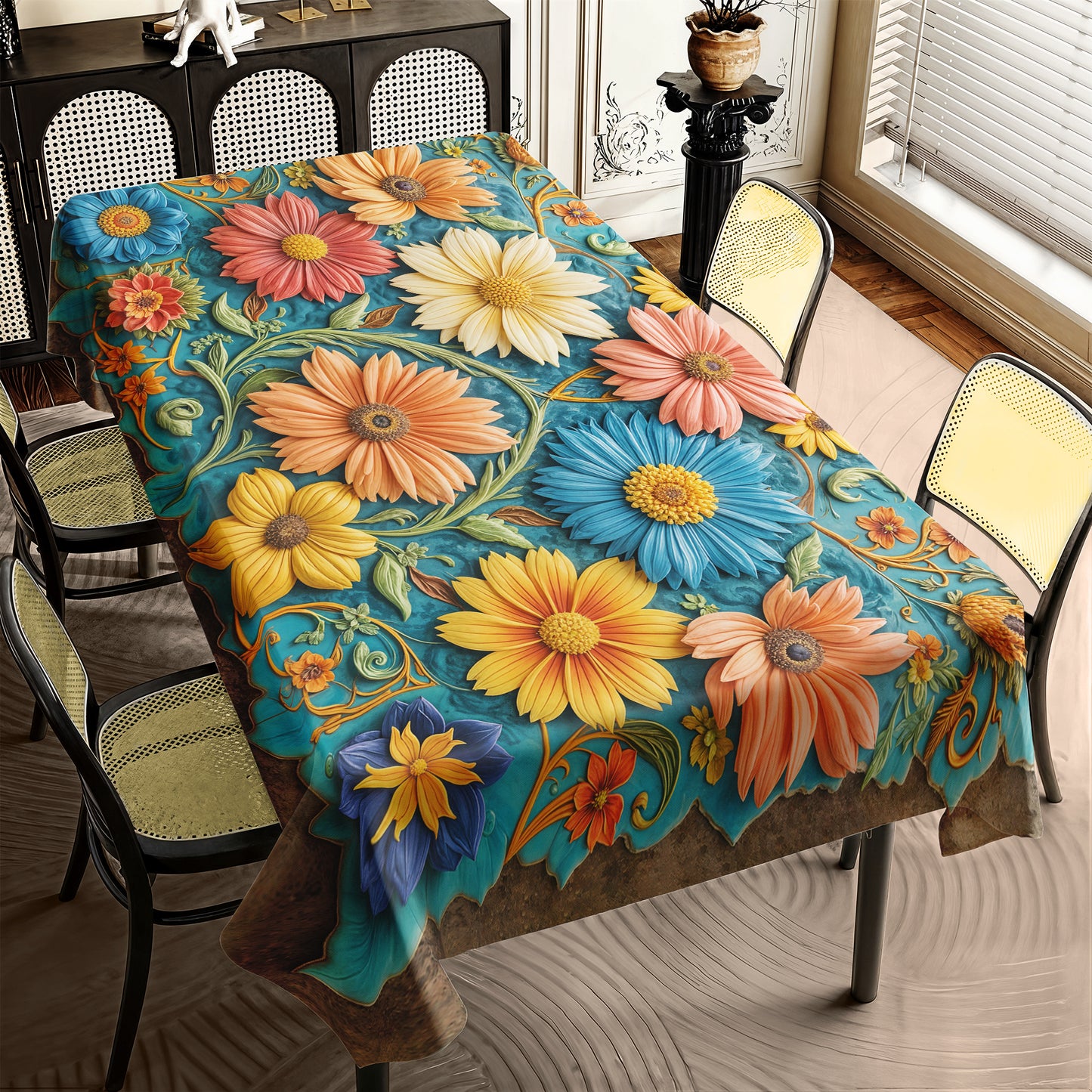 Clay Floral Heirloom Rectangle Tablecloth