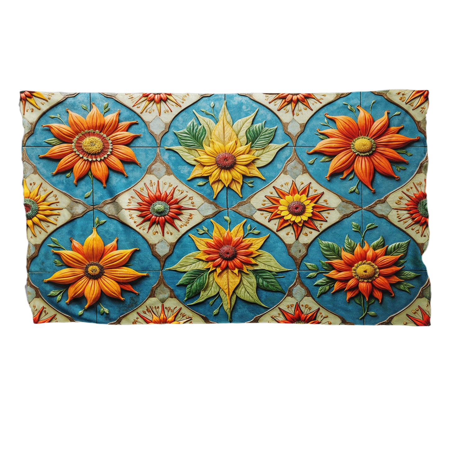 Clay Flowers Bed Throw