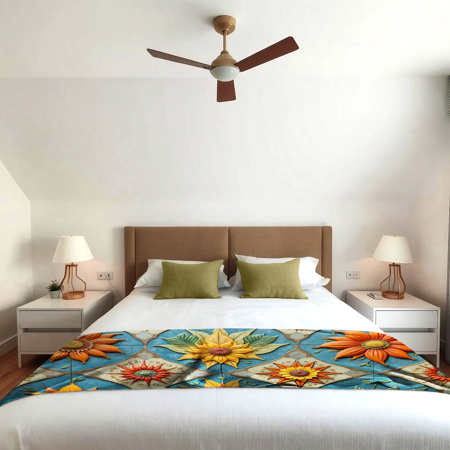 Clay Flowers Bed Throw