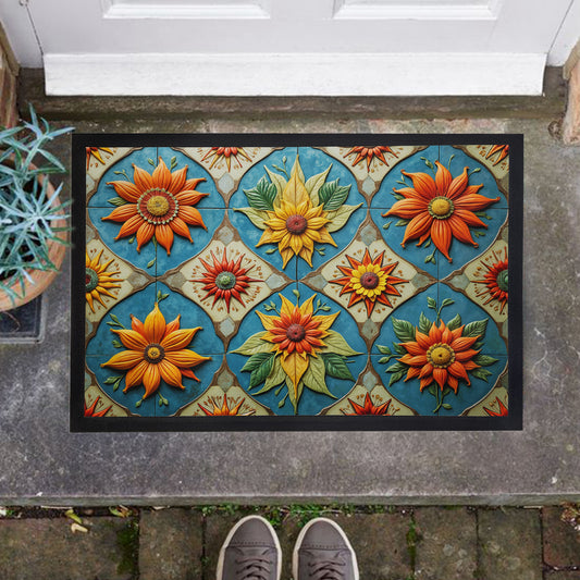 Clay Flowers Door Mat