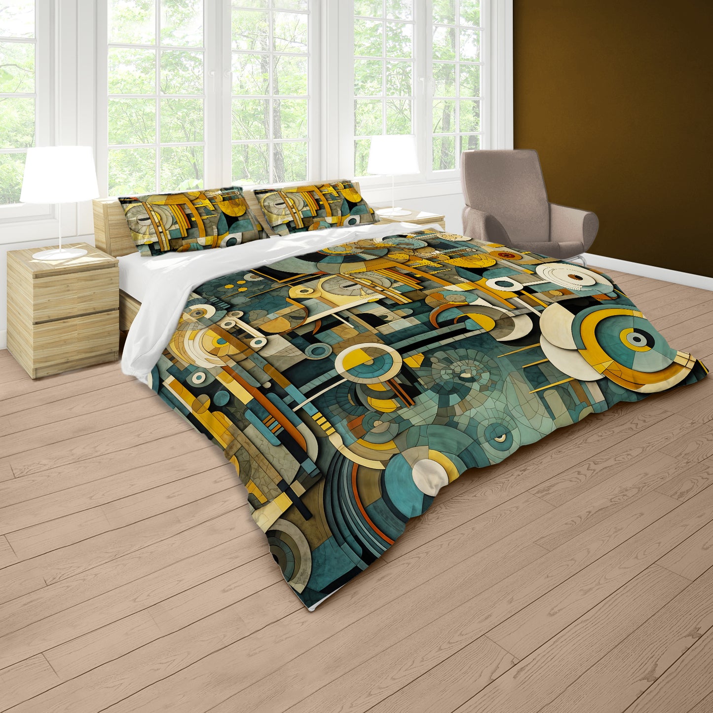 Clockwork Harmony Duvet Cover Set