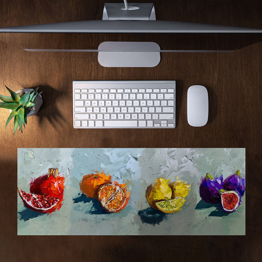Close Up Mixed Fruit Large Desk Pad By Juanette Menderoi
