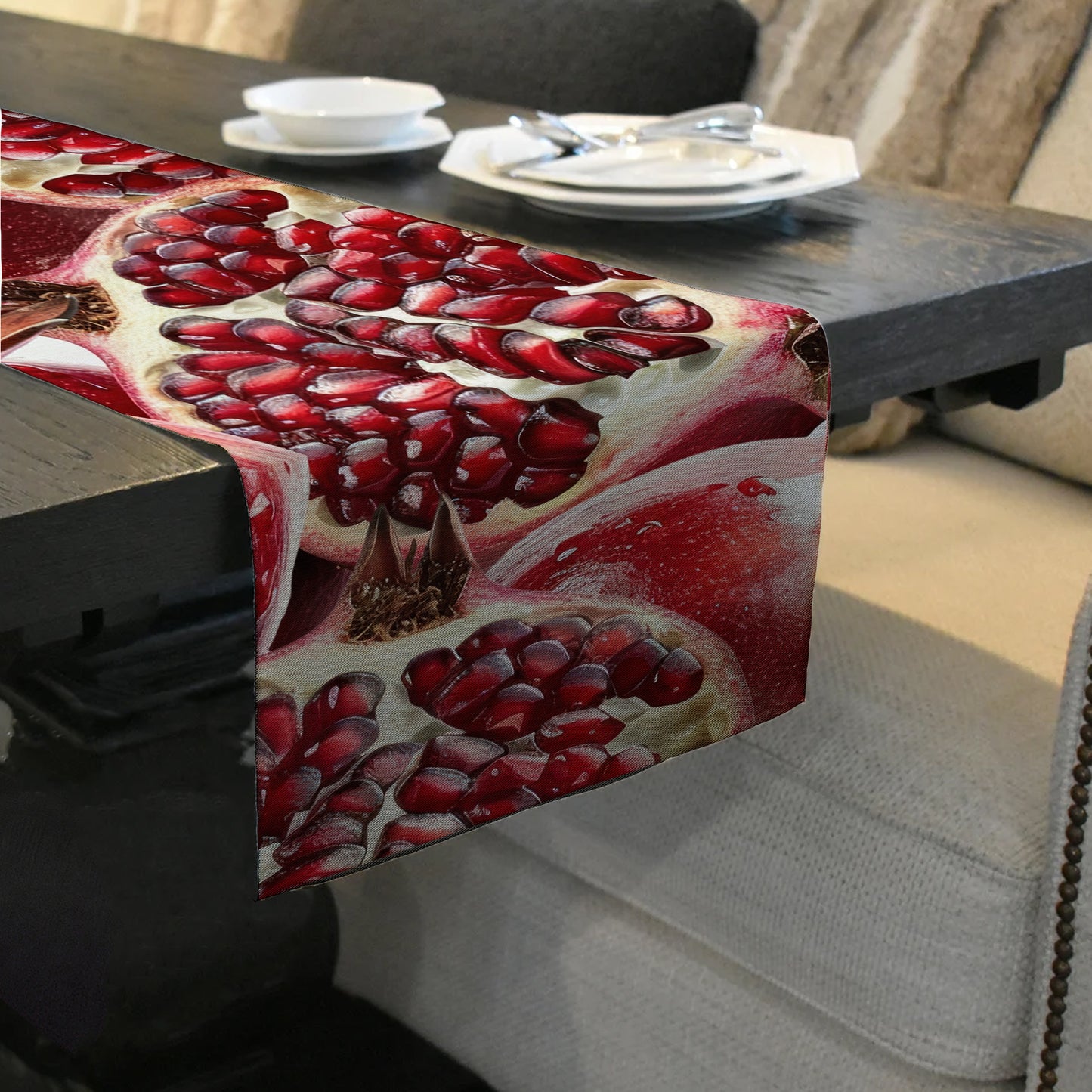 Close Up Pomegranates Table Runner by Mark van Vuuren