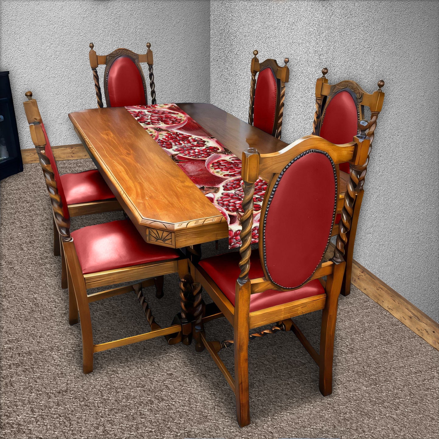 Close Up Pomegranates Table Runner by Mark van Vuuren