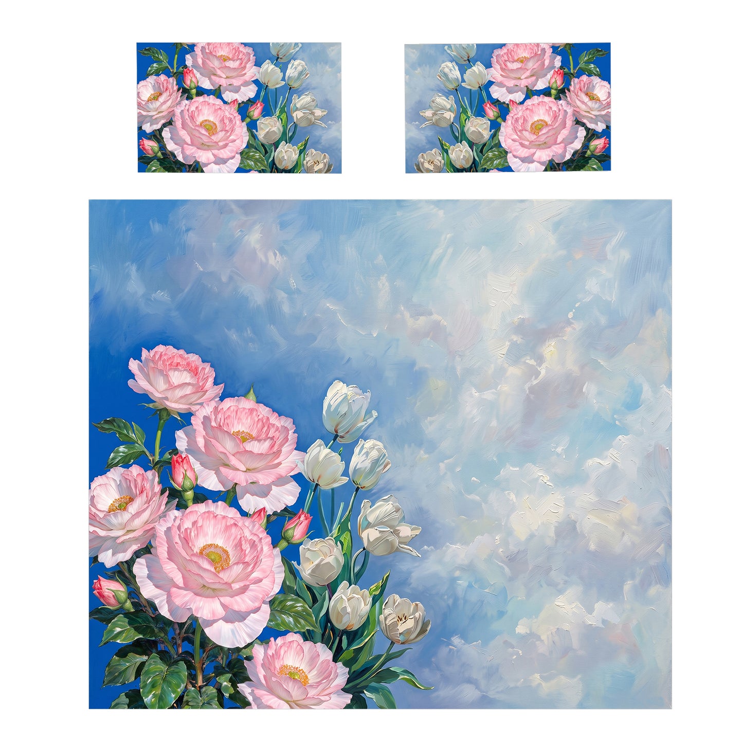 Cloud-Kissed Bouquet Duvet Cover Set