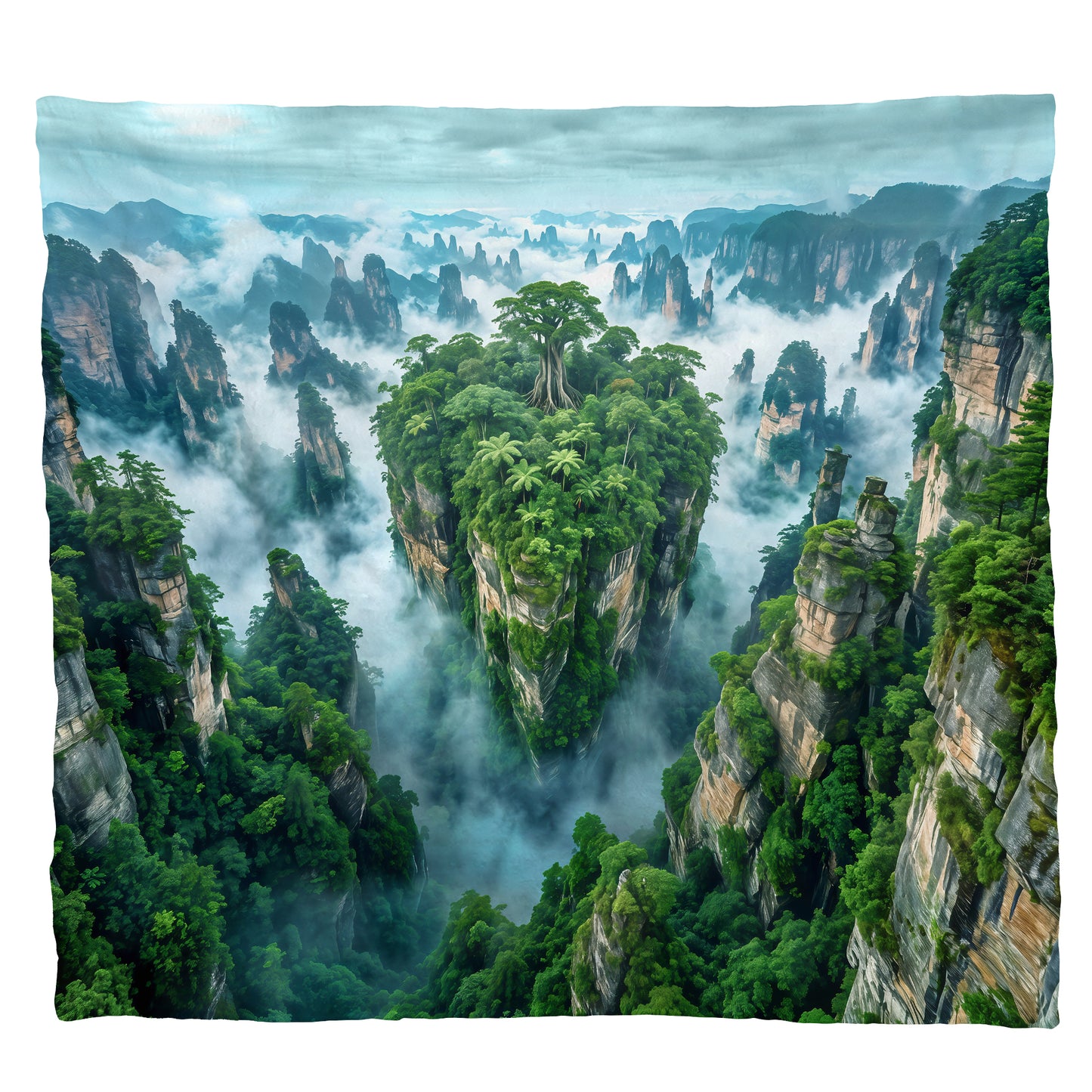 Cloudy Mountain Light Weight Fleece Blanket