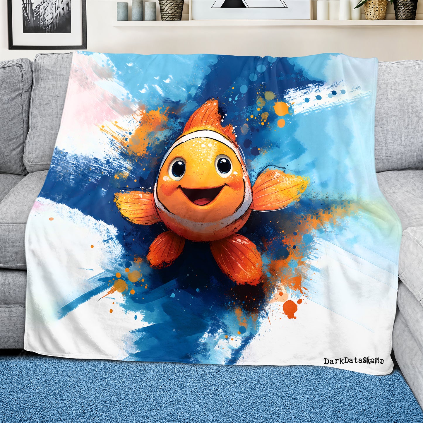 Clown Fish Light Weight Fleece Blanket by Wikus Schalkwyk