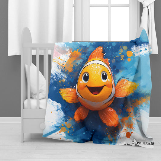 Clownfish Minky Blanket by Wikus Schalkwykz