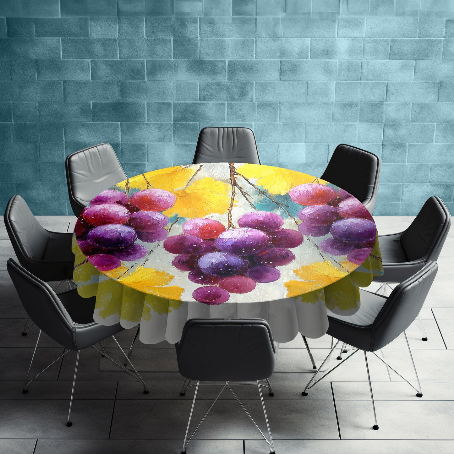 Clustered Grapes Round Tablecloth by Wikus Schalkwyk
