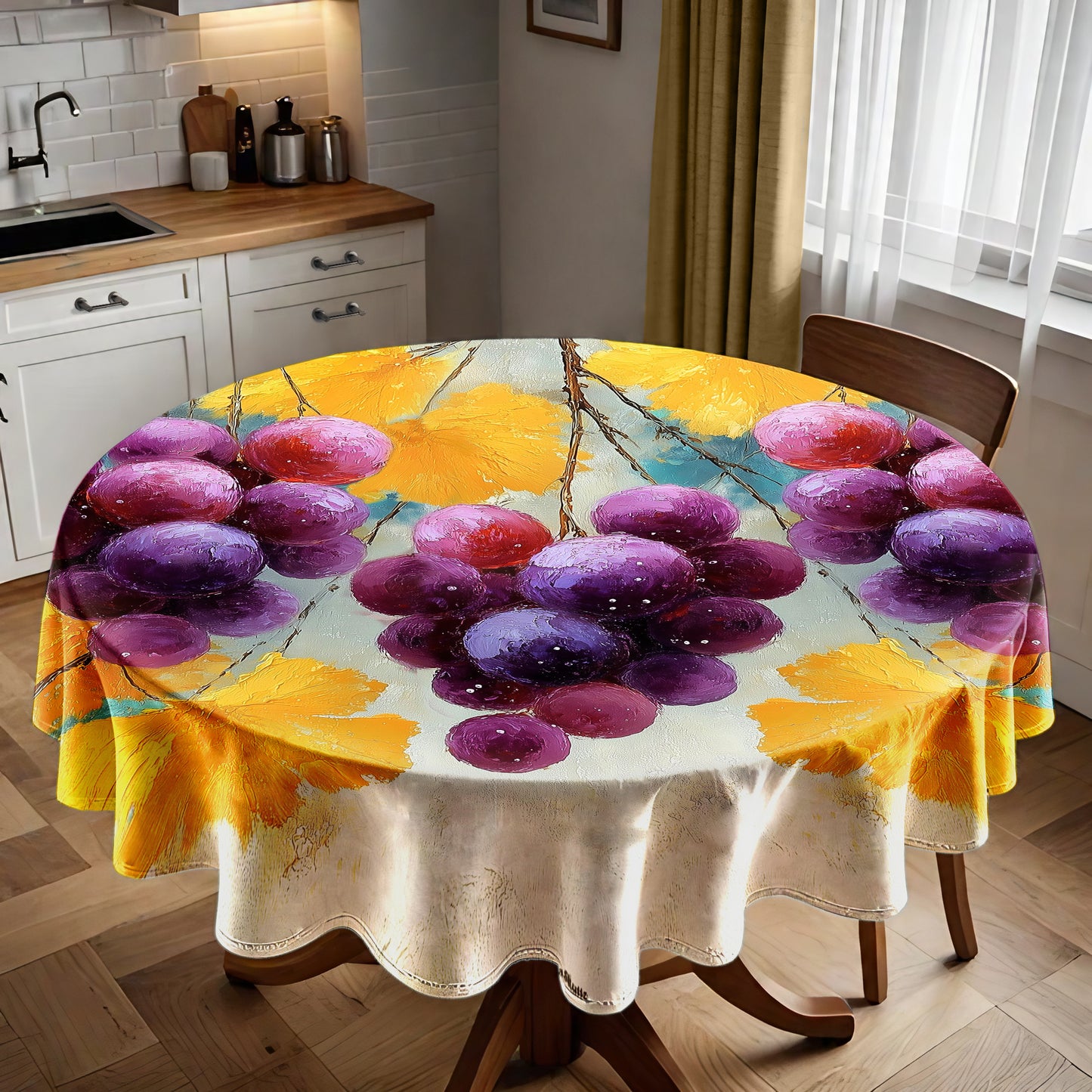 Clustered Grapes Round Tablecloth by Wikus Schalkwyk
