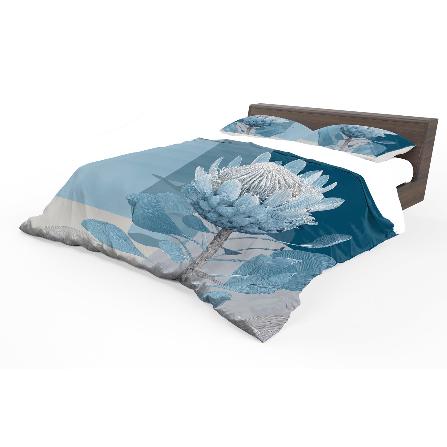 Coastal Fynbos Azure Duvet Cover Set by Wikus Schalkwyk