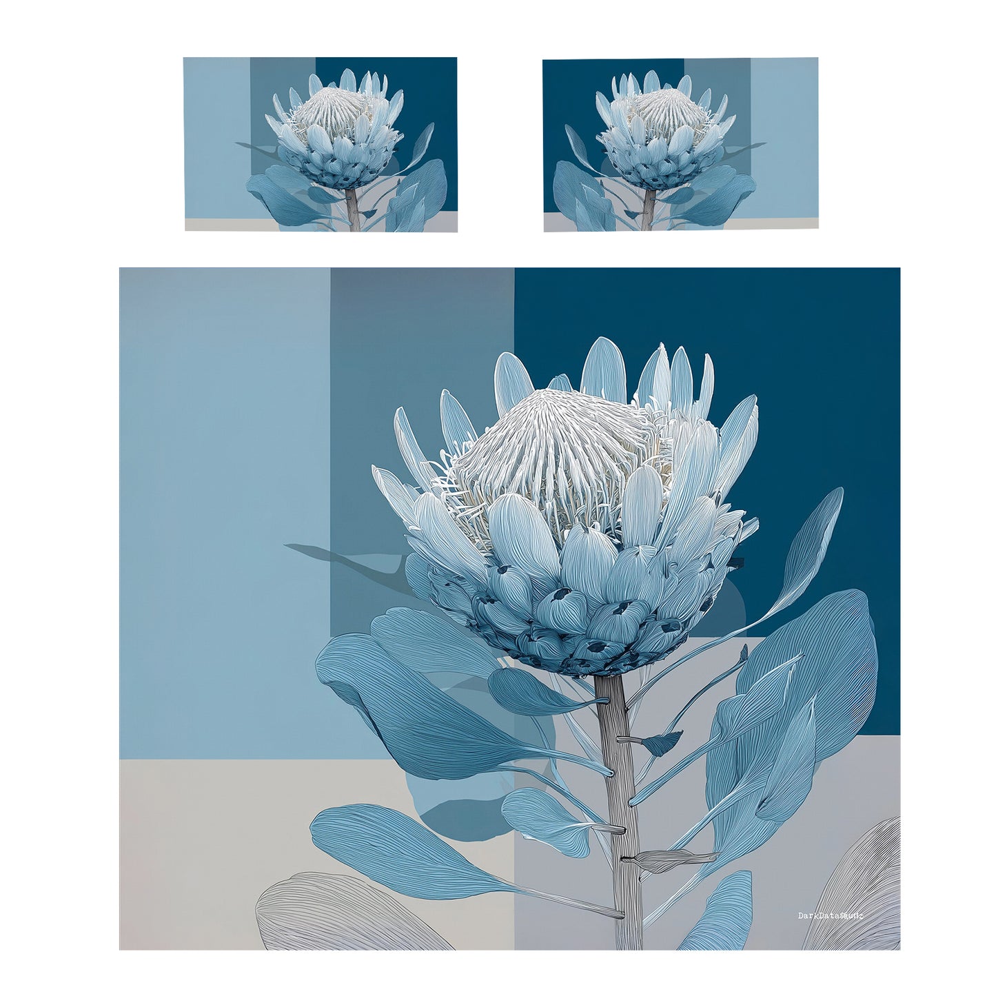 Coastal Fynbos Azure Duvet Cover Set by Wikus Schalkwyk