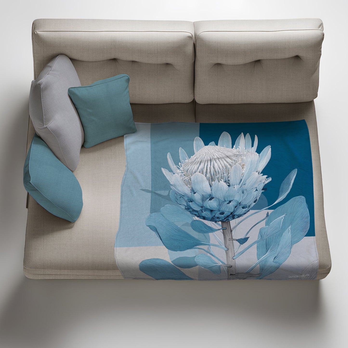 Coastal Fynbos Azure Light Weight Fleece Blanket by Wikus Schalkwyk
