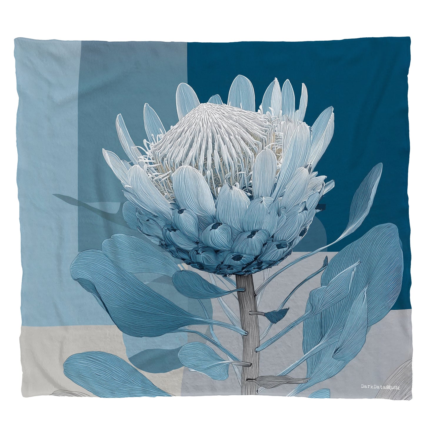 Coastal Fynbos Azure Light Weight Fleece Blanket by Wikus Schalkwyk