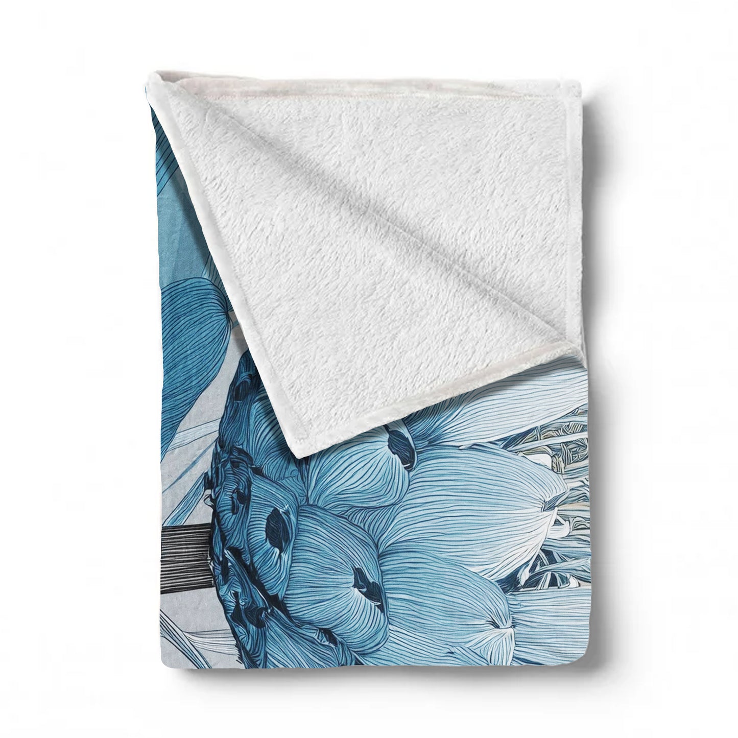 Coastal Fynbos Azure Light Weight Fleece Blanket by Wikus Schalkwyk