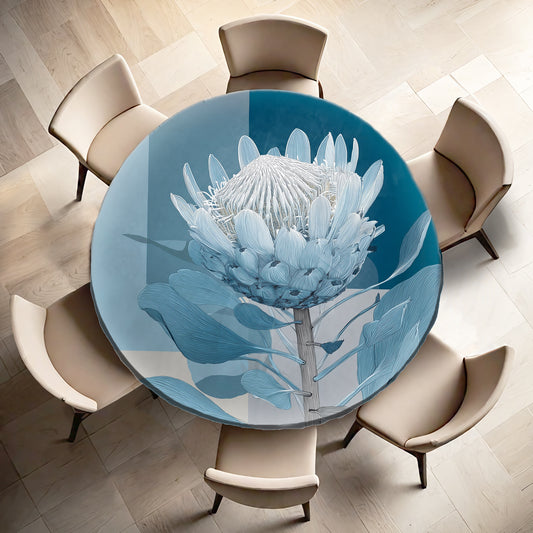 Coastal Fynbos Azure Round Tablecloth by Wikus Schalkwyk