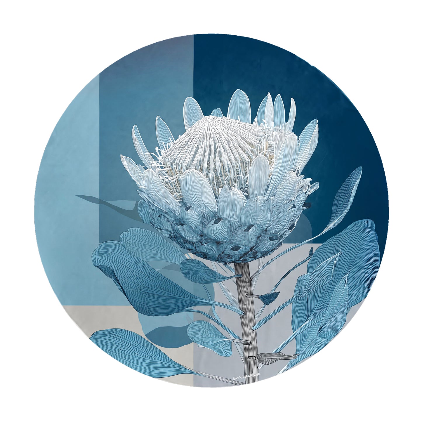 Coastal Fynbos Azure Round Tablecloth by Wikus Schalkwyk