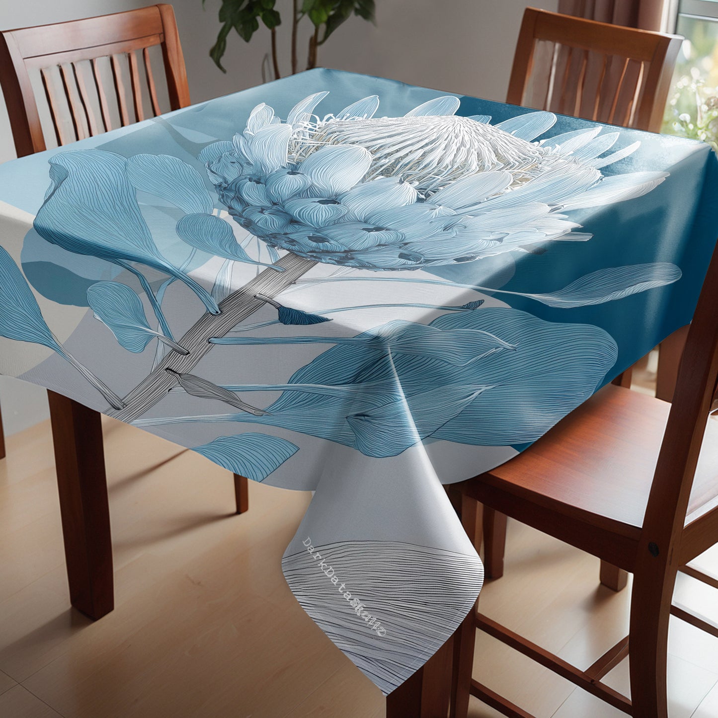 Coastal Fynbos Azure Square Tablecloth by Wikus Schalkwyk