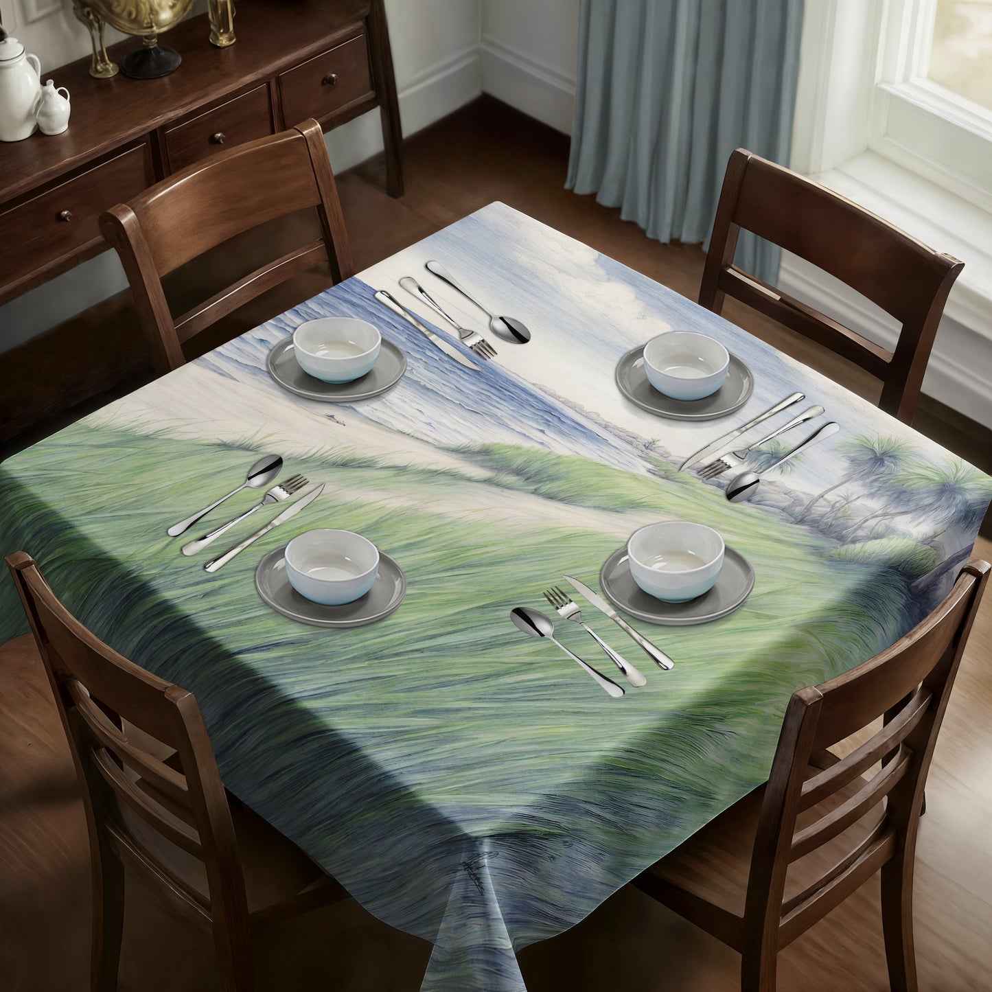 Coastal Haven Square Tablecloth by Nathan Pieterse