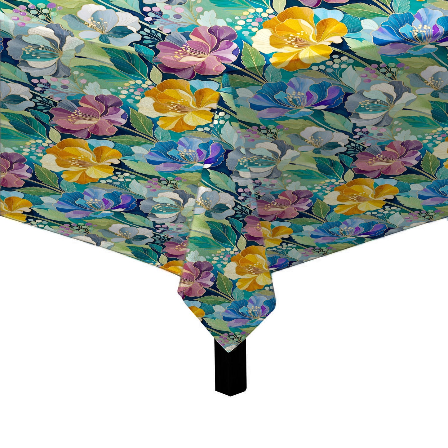 Cobalt & Amber Peonies Square Tablecloth