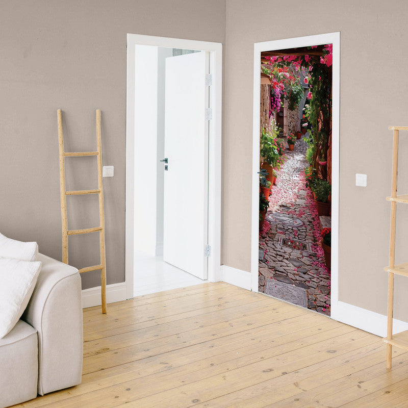 Cobblestone Street Door Decoupage
