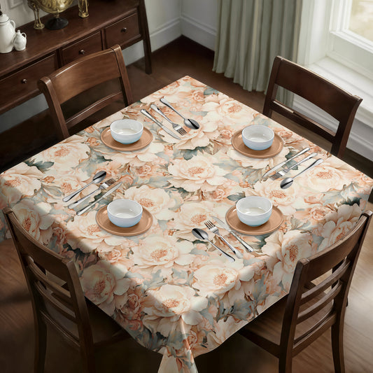 Coffee & Grey Tone Peonies By Mark Van Vuuren Square Tablecloth