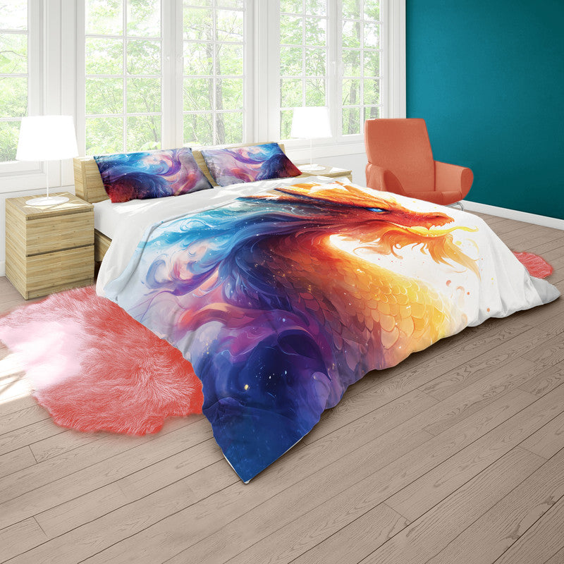 Cold To Warm Dragon Duvet Cover Set by Wikus Schalkwyk