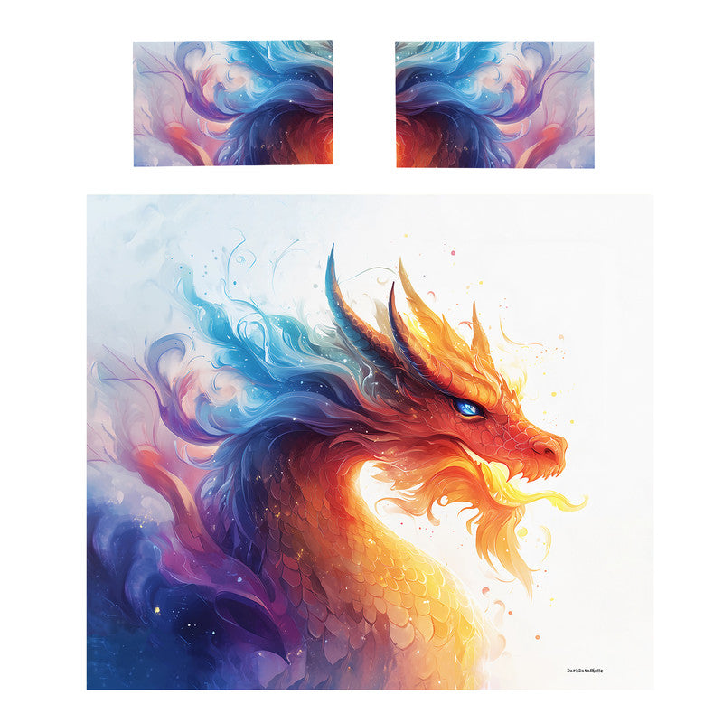 Cold To Warm Dragon Duvet Cover Set by Wikus Schalkwyk