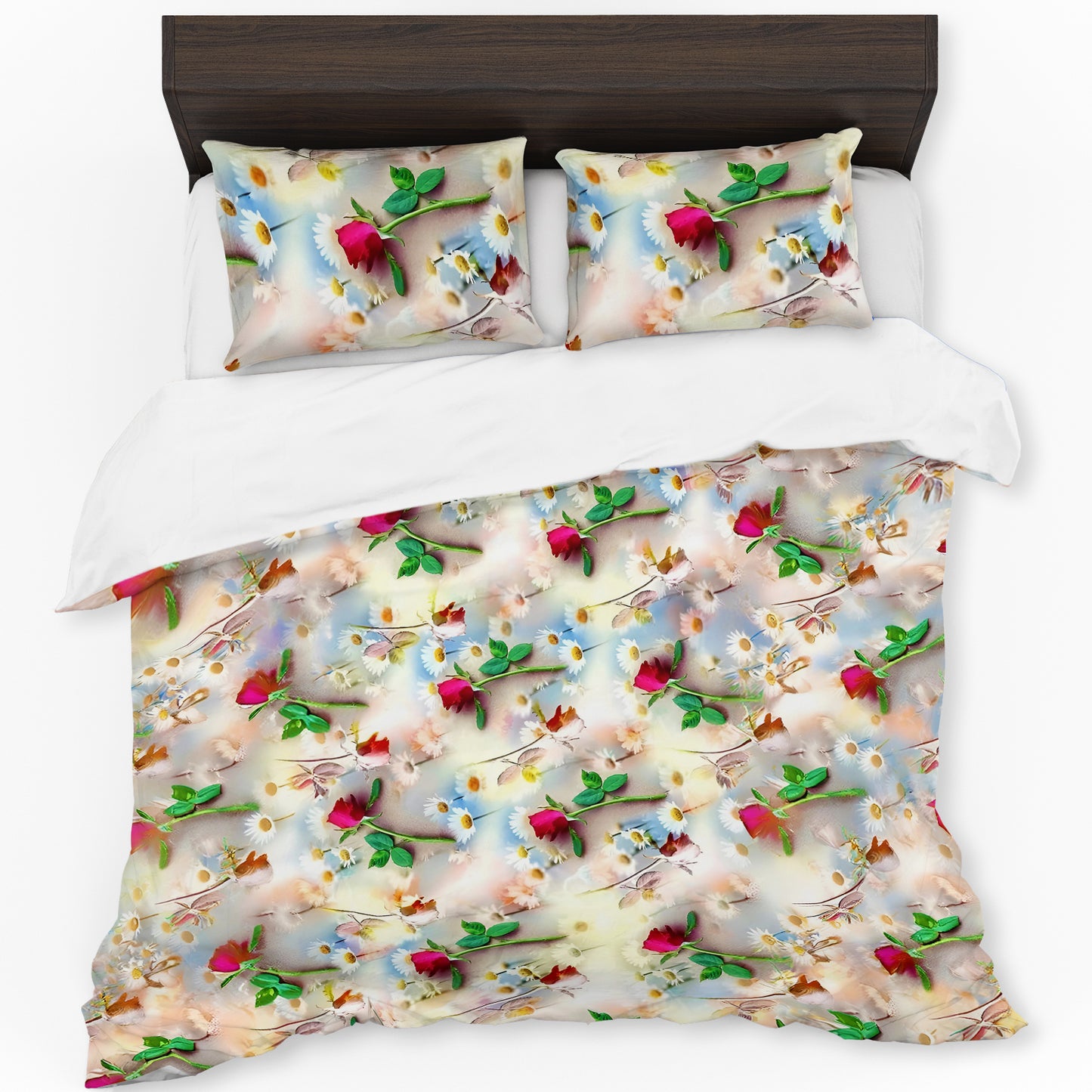 Colored Floral Flow Duvet Cover Set