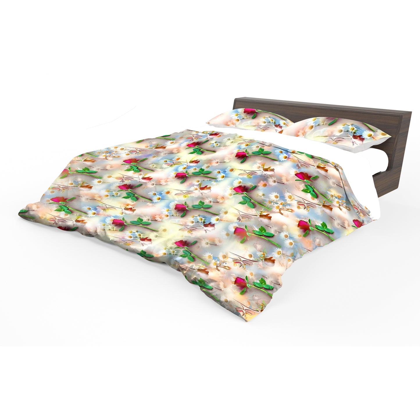 Colored Floral Flow Duvet Cover Set