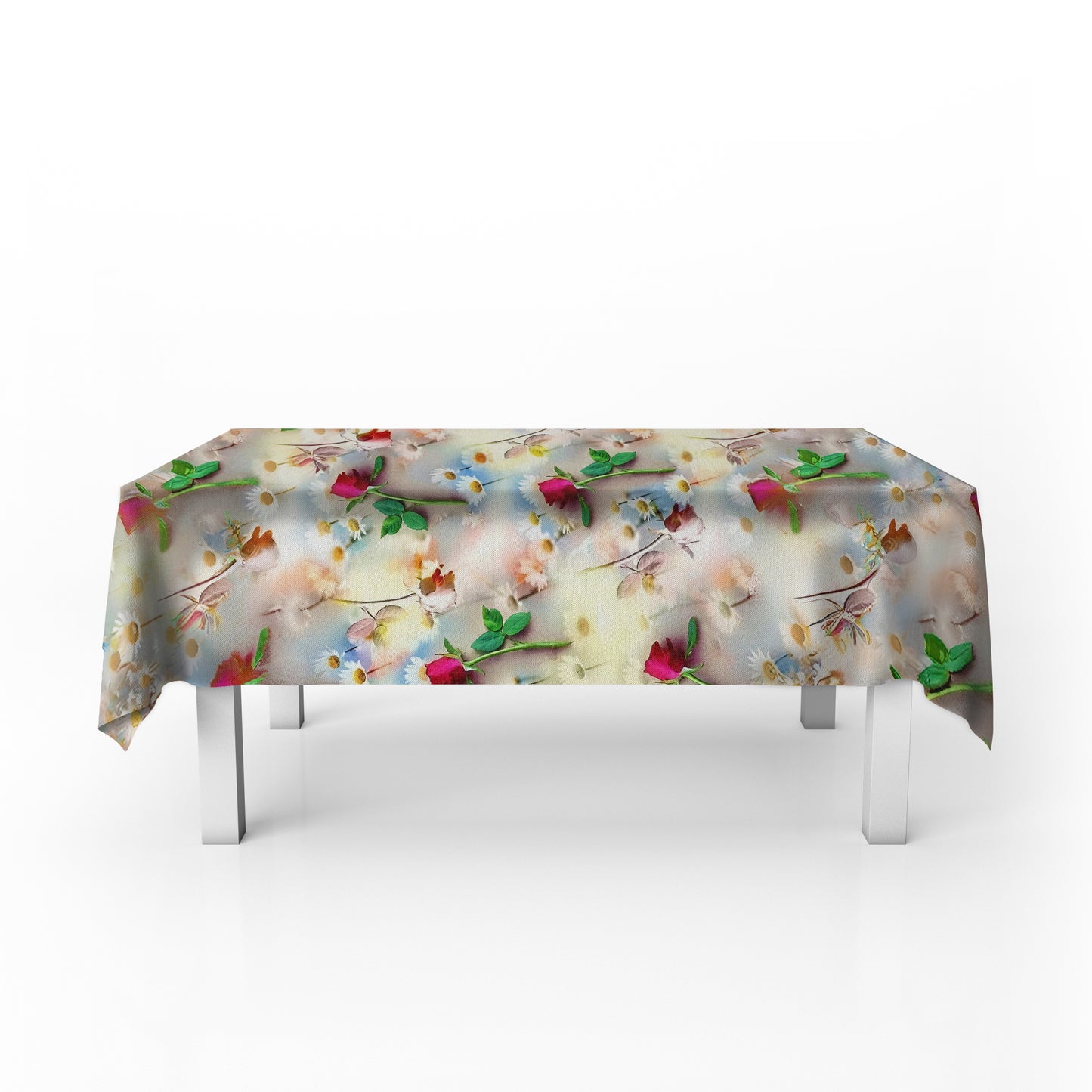 Colored Floral Flow Rectangle Tablecloth