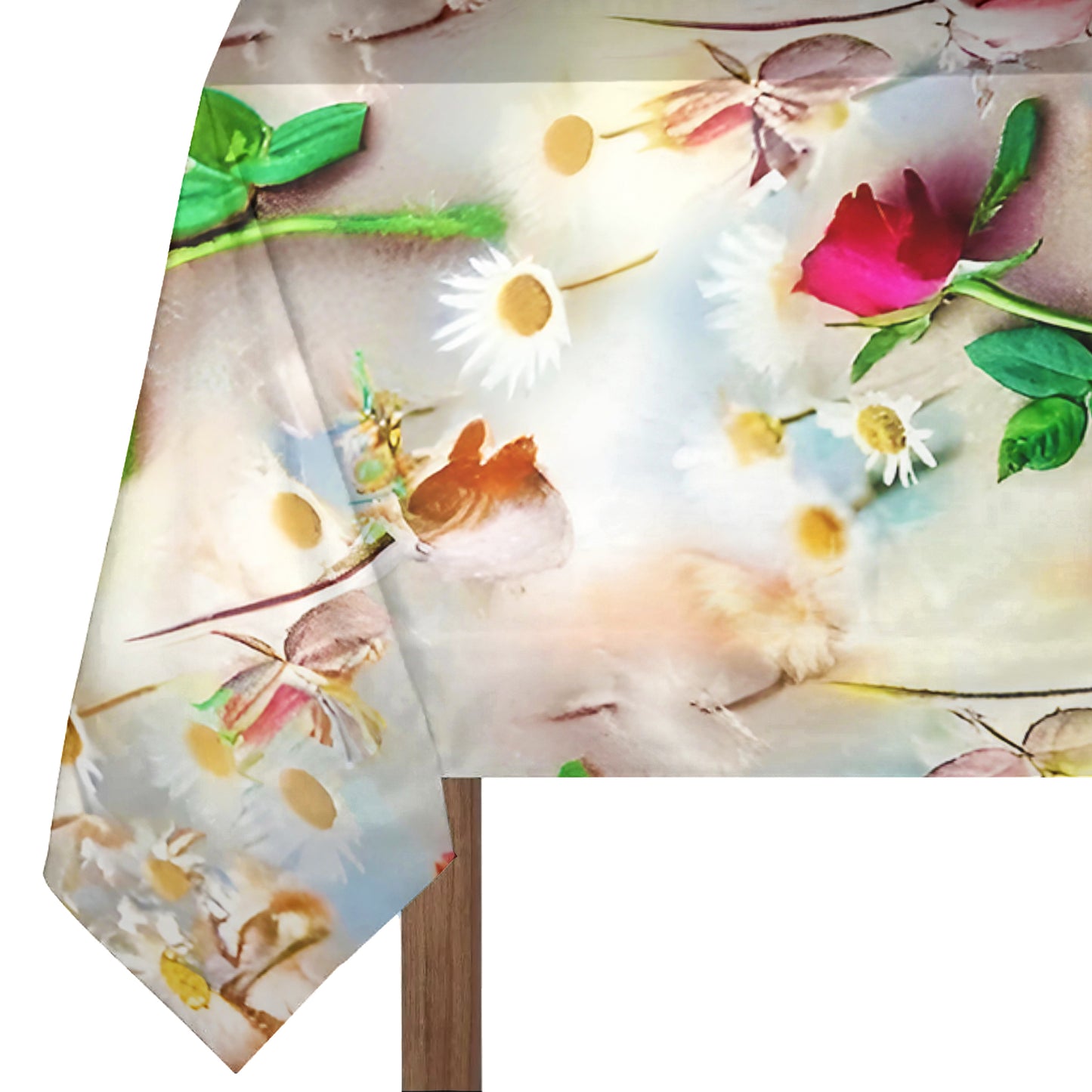 Colored Floral Flow Rectangle Tablecloth