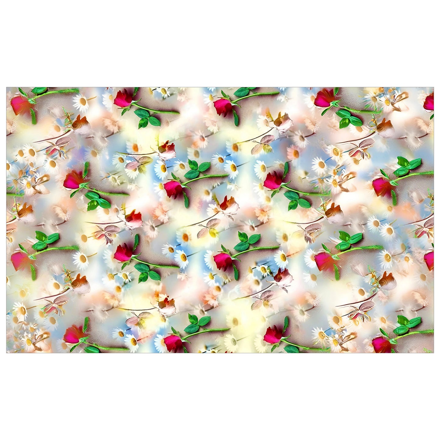 Colored Floral Flow Rectangle Tablecloth
