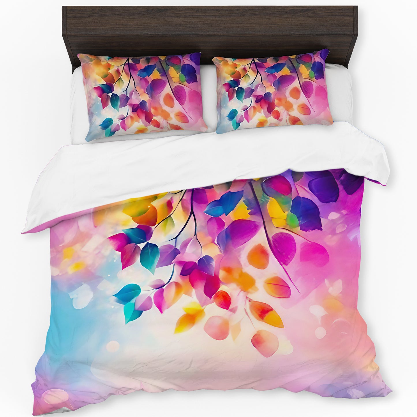 Colored Petal Symphony Duvet Cover Set