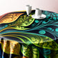 Colourful Plant Leaves Round Tablecloth