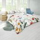 Colourful Water Painted Flowers on White Duvet Cover Set by Mark van Vuuren