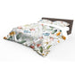 Colourful Water Painted Flowers on White Duvet Cover Set by Mark van Vuuren