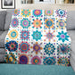 Colorful Boho Mandala Light Weight Fleece Blanket by Wikus Schalkwyk