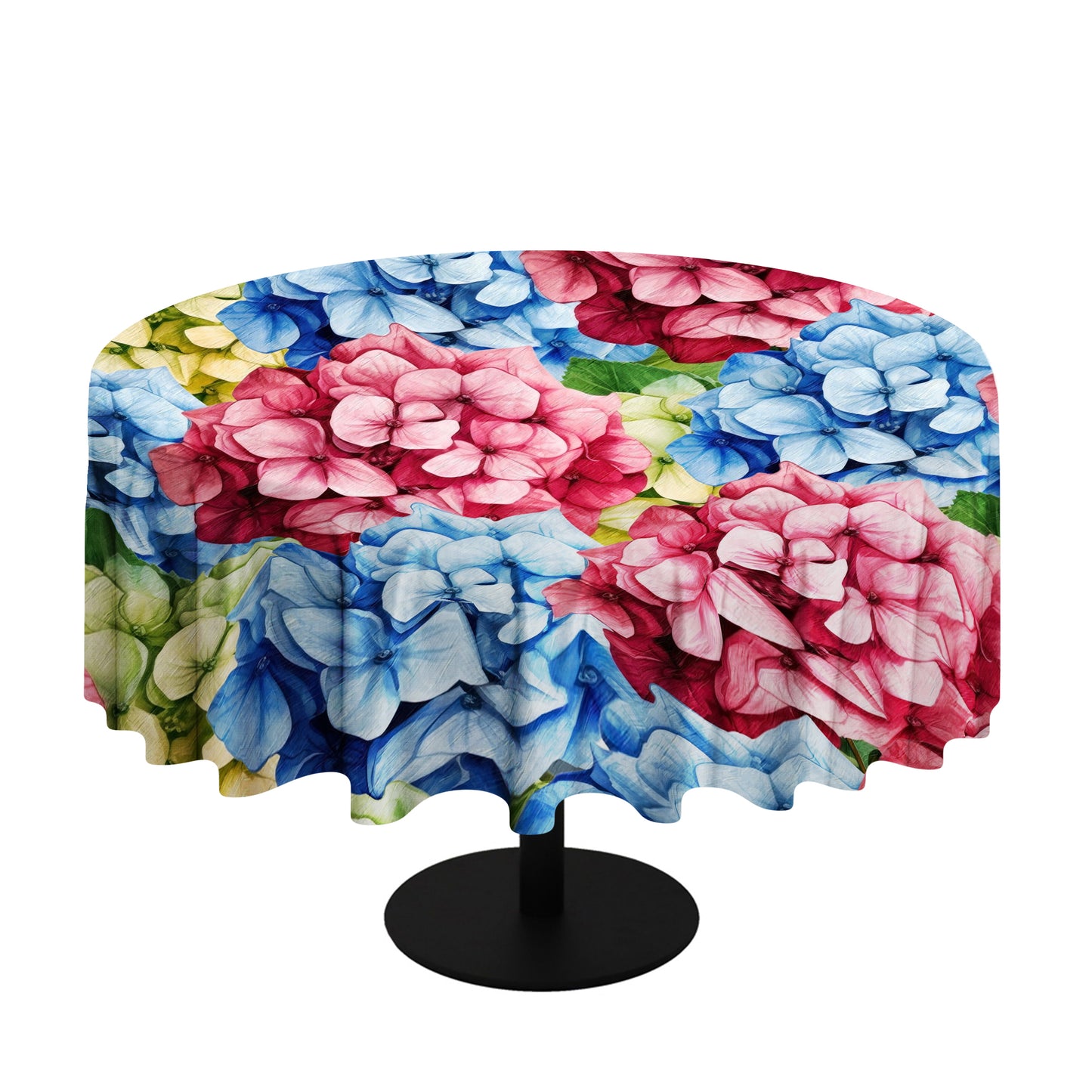 Colourful Hydrangea By Mark Van Vuuren Round Tablecloth