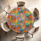 Colour Blocks Round Tablecloth