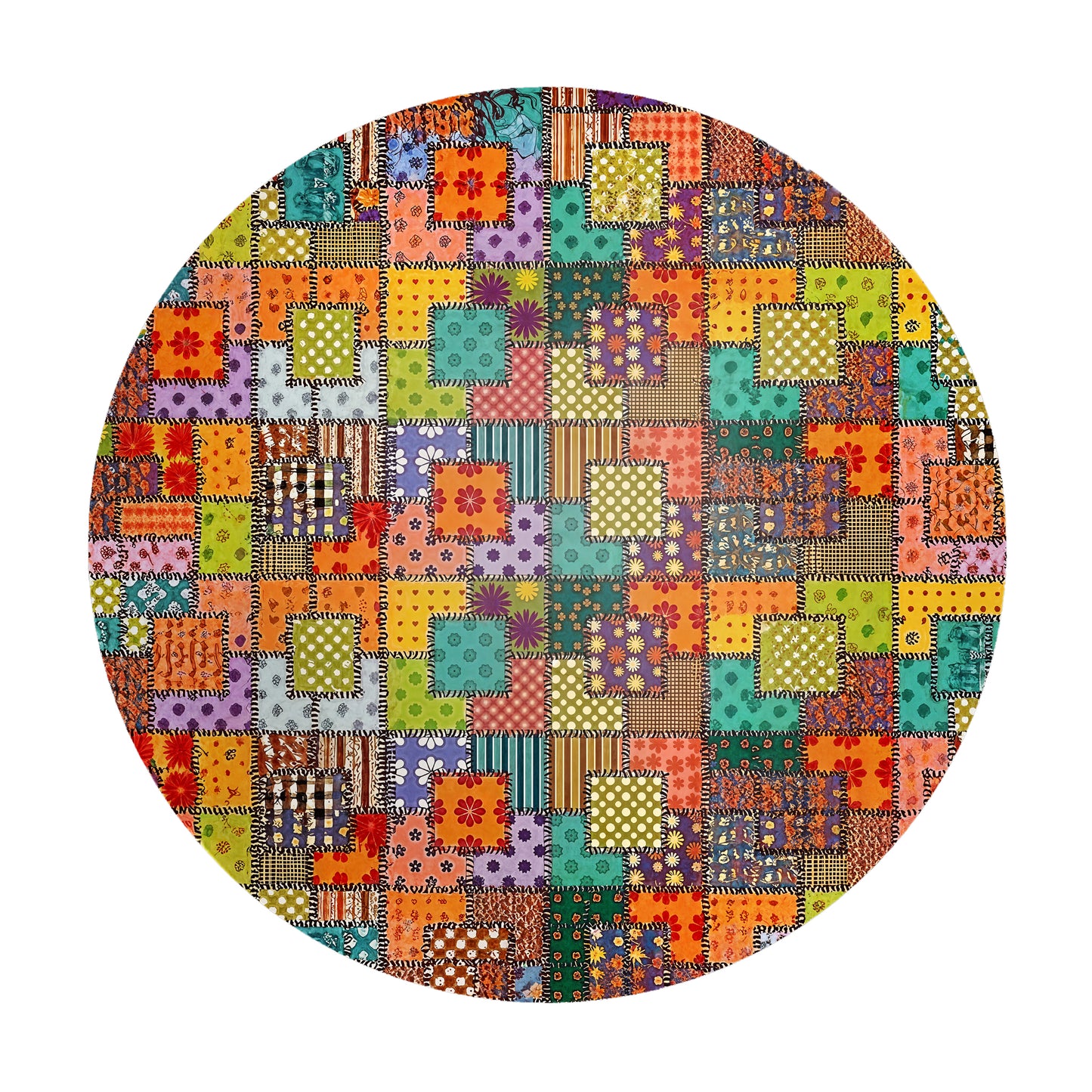 Colour Blocks Round Tablecloth