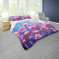 Colour Dripped Pink Blooms Duvet Cover Set