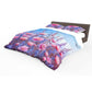 Colour Dripped Pink Blooms Duvet Cover Set