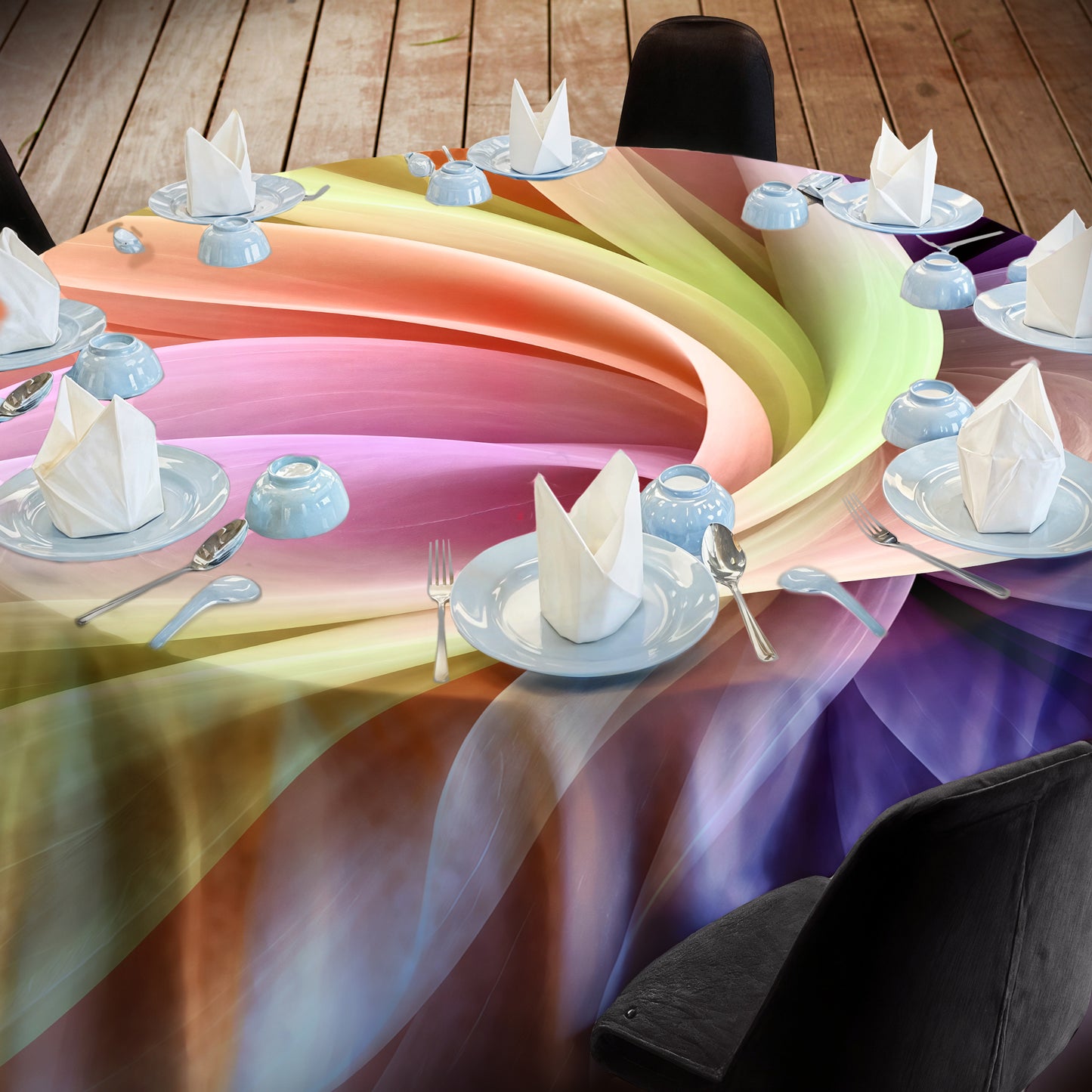 Colour Folds 2,3m Round Tablecloth