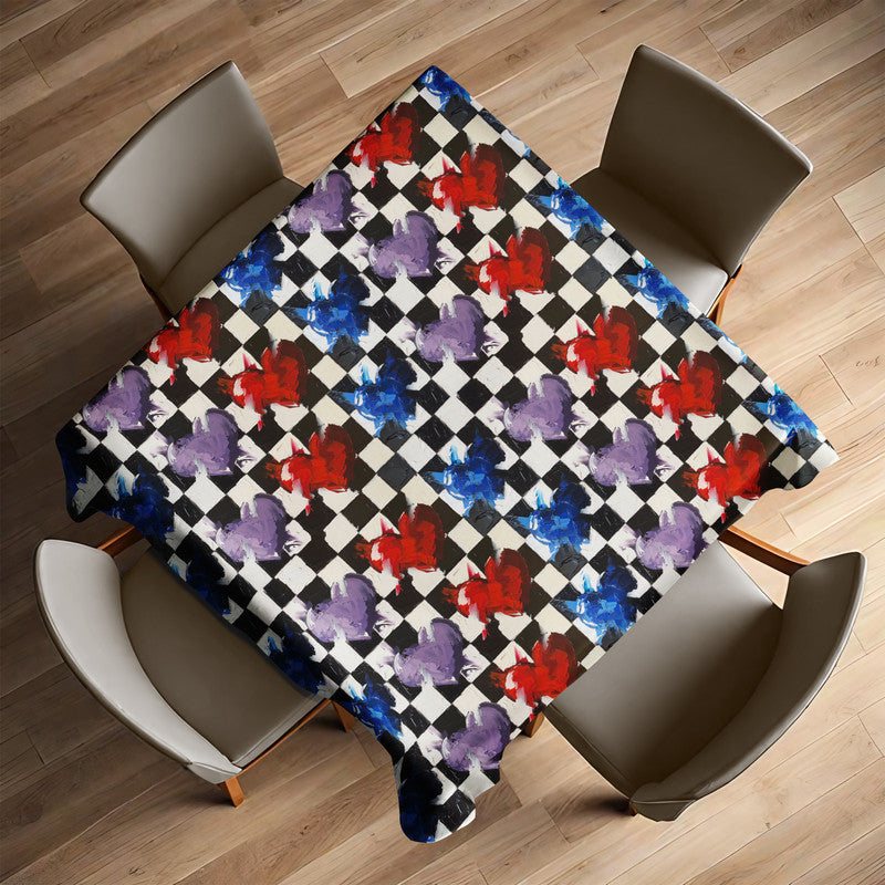 Coloured Hearts Square Tablecloth by Juanette Menderoi