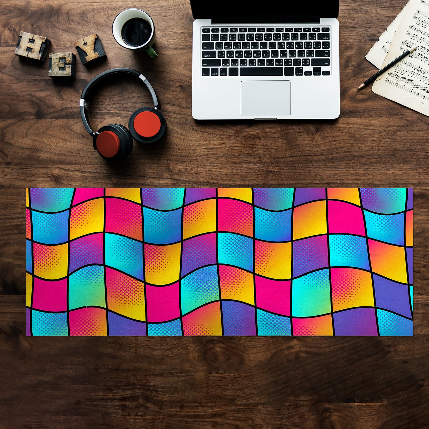 Coloured Blocks Desk Pad