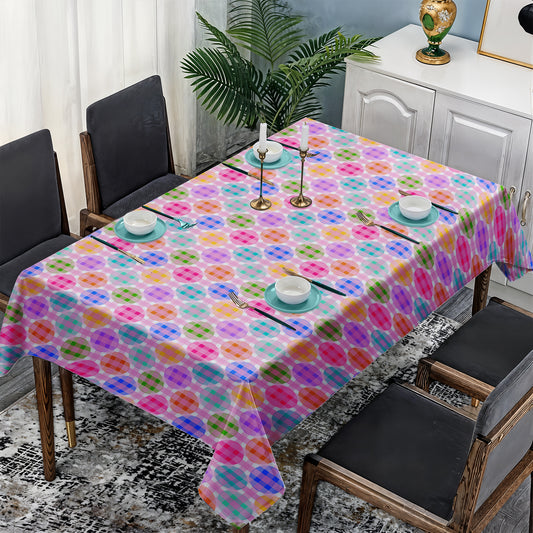 Coloured Circles Rectangle Tablecloth