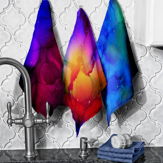 Coloured Clouds Dish Cloth (Set of 3)