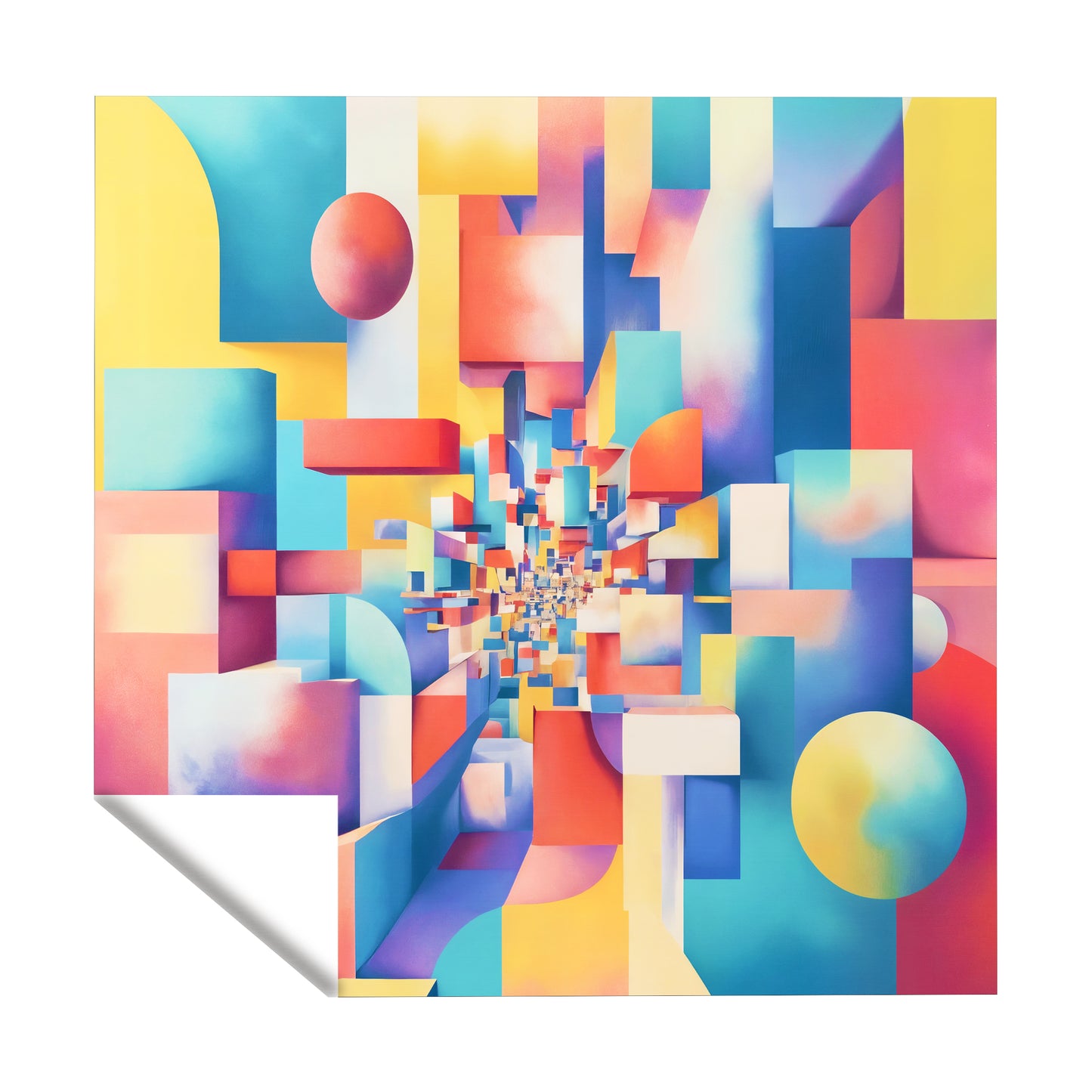 Coloured Geometry Square Tablecloth