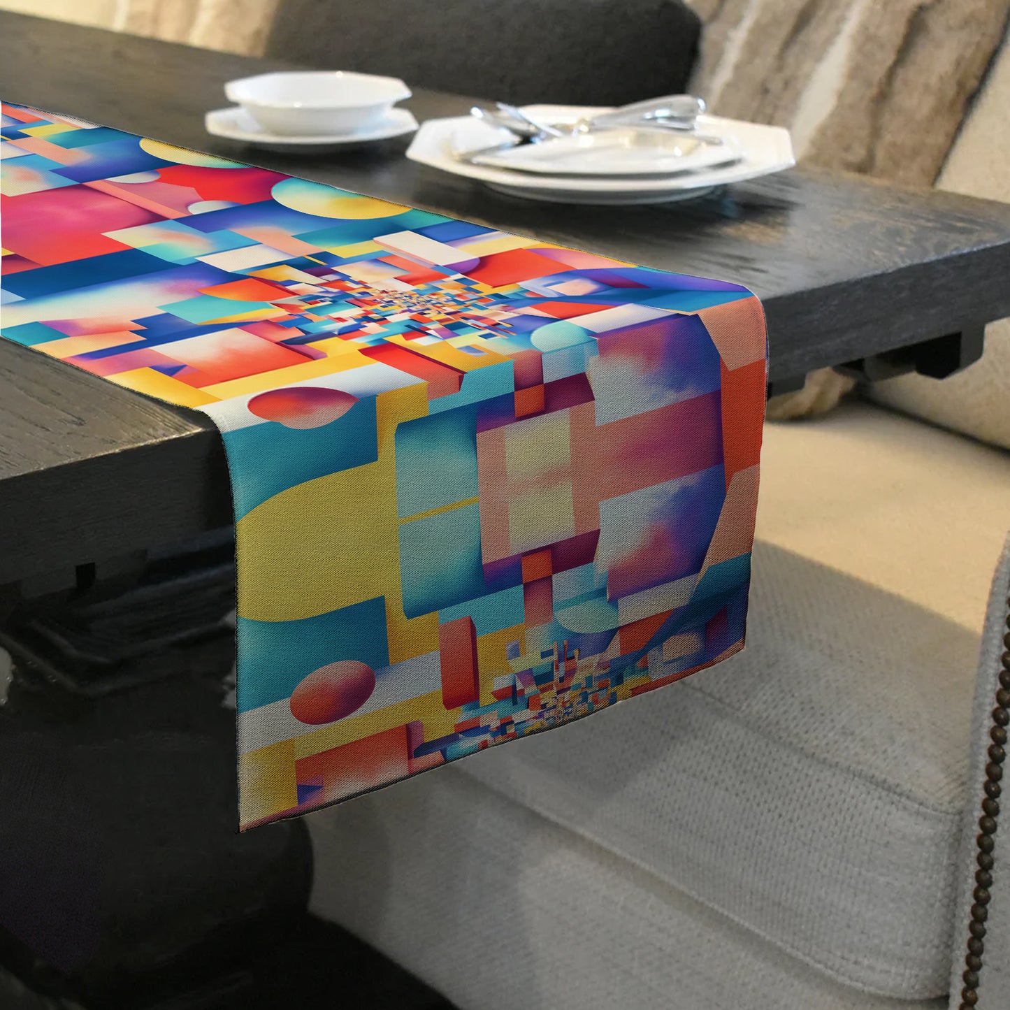 Coloured Geometry Table Runner